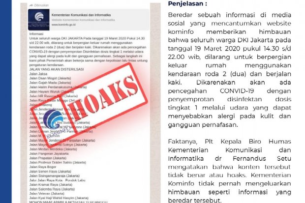 Kementerian Kominfo Turunkan Ribuan Isu Hoaks