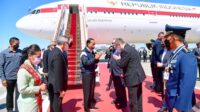 President Jokowi and First Lady Iriana Arrive in Moscow Russia