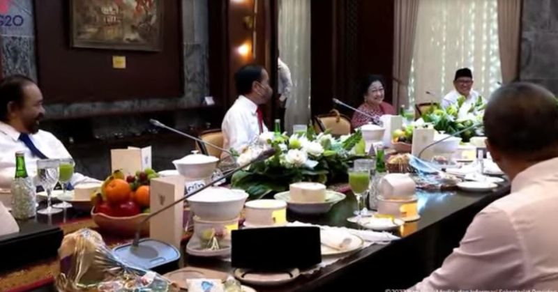 Jelang Resuhfle Kabinet, Para Ketum Partai Koalisi Santap Siang Bersama Jokowi