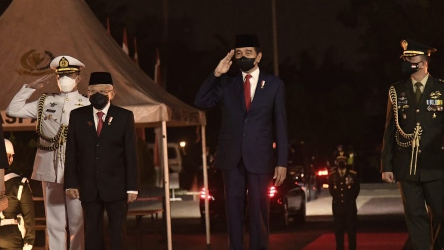 Presiden Jokowi Tiba TMP Kalibata Pimpin Renungan Suci HUT Ke-77 RI