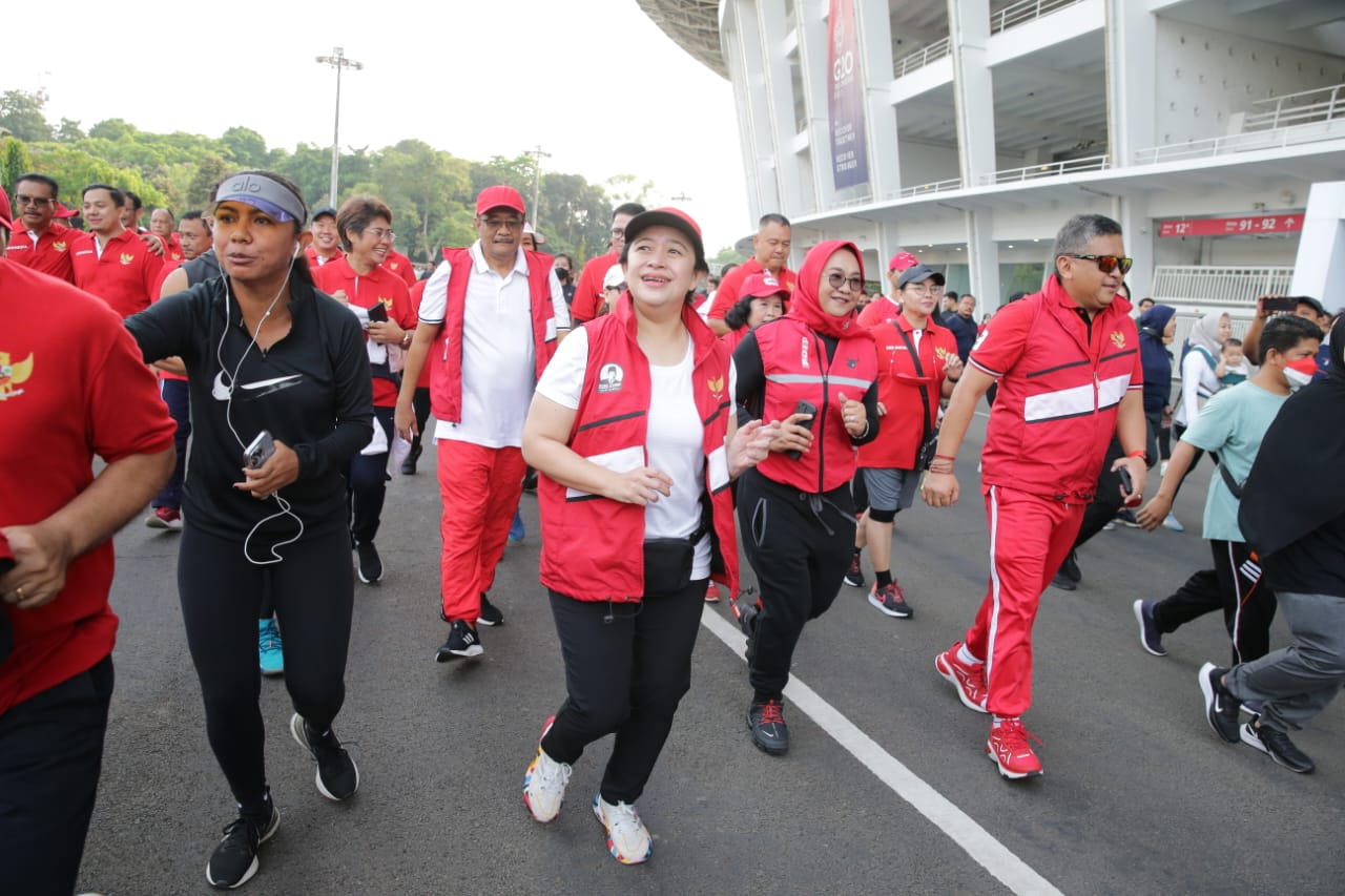 Jogging Bareng Wartawan, Puan: Dalam Jiwa yang Sehat Ada Pikiran yang Kuat