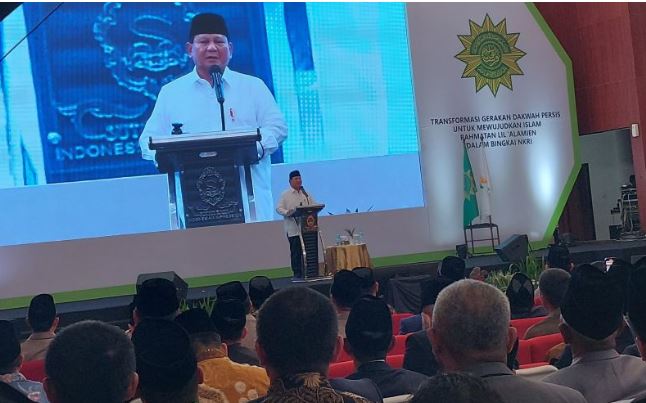 Berpantun di Muktamar PERSIS, Prabowo: Dulu Rival dengan Jokowi Kini Bersatu