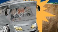 Bus Pariwisata Kecelakaan Tunggal di Tol Jagorawi