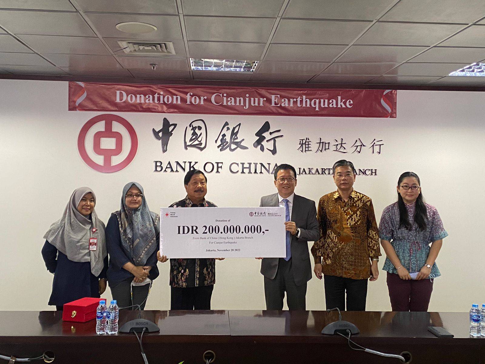 Bank China Sumbang Rp200 Juta untuk Gempa Cianjur
