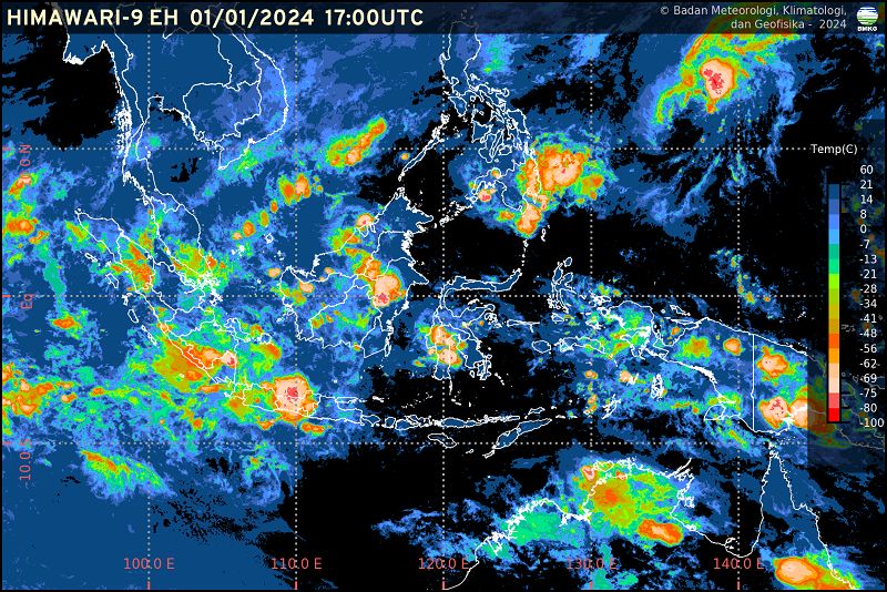 Prakiraan Cuaca Sejumlah Kota di Indonesia untuk 2 Januari