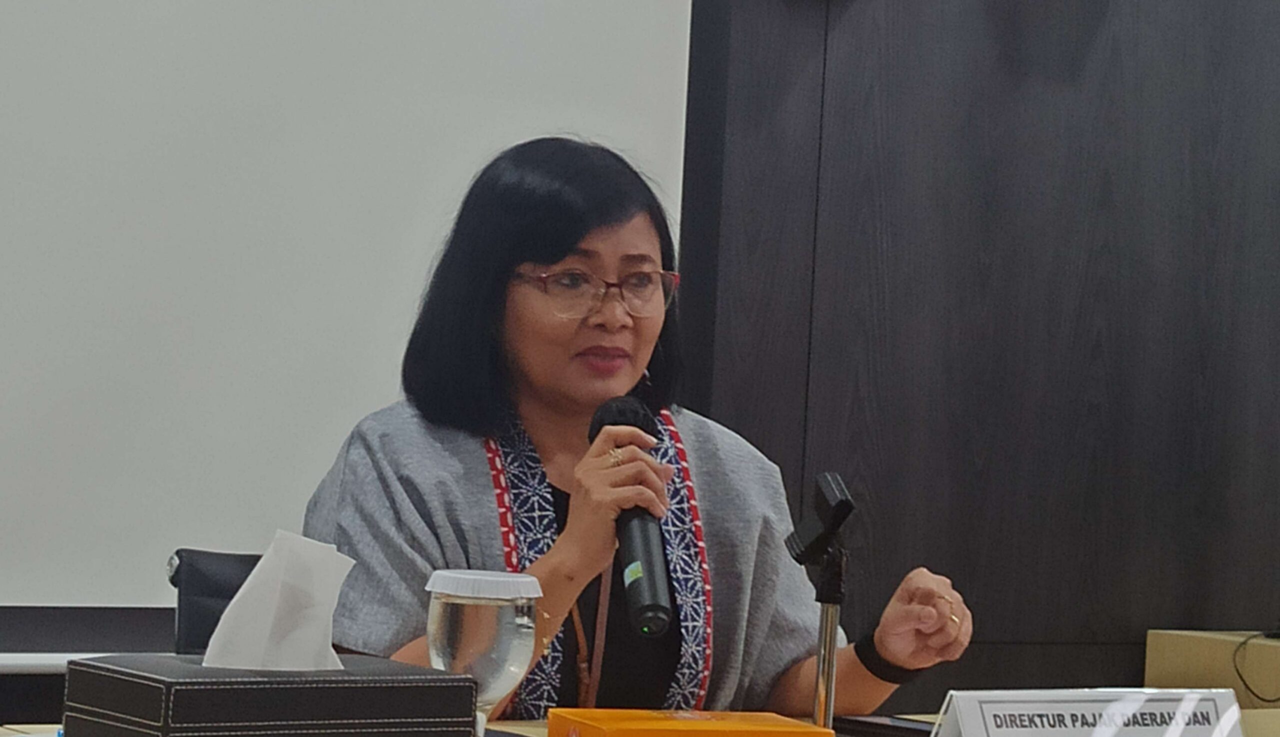 Direktur Pajak Daerah dan Retribusi Daerah (PDRD) Direktorat Jenderal Perimbangan Keuangan Lydia Kurniawati Christyana dalam media briefing tentang Pajak Hiburan di Kementerian Keuangan