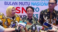 Kepala Badan Standarisasi Nasional (BSN) Kukuh S Achmad saat Meberikan Keterangan Pers