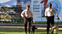 Puluhan Anjing Pelacak Sterilisasi Area Forum Air Dunia