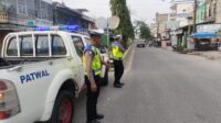 Sat Lantas Polres Tanjungbalai Patroli Sore Demi Kelancaran Arus Lalulintas