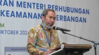 Kepala Bagian Hukum Ditjen Hubud Kemenhub Gali Sarjono dalam sosialisasi Keputusan Menteri Perhubungan Nomor KM 39 Tahun 2024 tentang Program Keamanan Penerbangan Nasional (PKPN), yang dilaksanakan di Tangerang, Banten