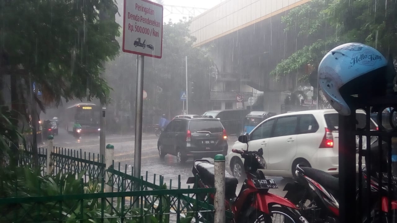 Cuaca Jakarta Didominasi Awan dan Hujan Ringan Sepanjang Hari Ini
