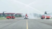 Jelang purnatugas, tradisi water salute sambut Wapres di Halim