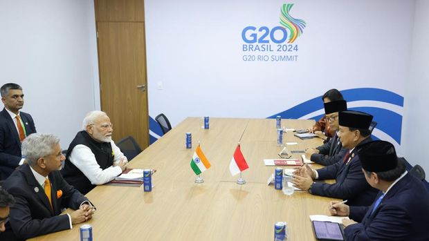 Prabowo Bertemu PM Modi Bahas Pengiriman Pengajar Kesehatan-Impor Beras