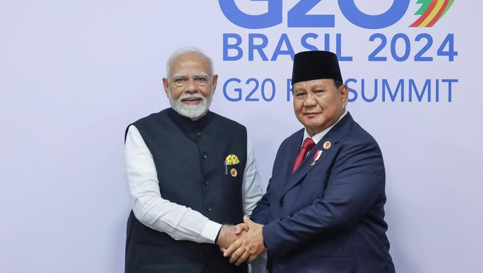 Prabowo Bertemu PM Modi Bahas Pengiriman Pengajar Kesehatan-Impor Beras