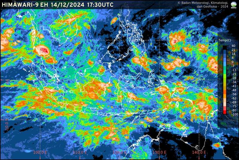 Prakiraan Cuaca Sejumlah Kota di Indonesia 15 Desember