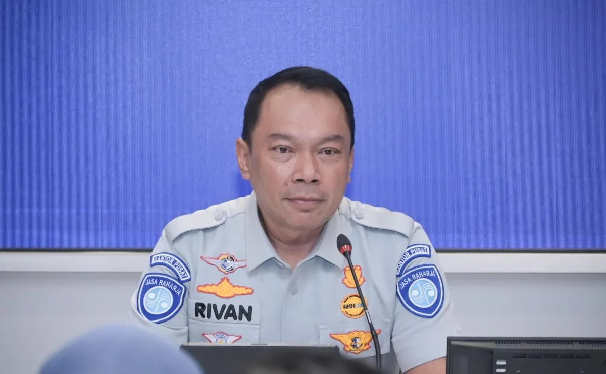 Direktur Utama Jasa Raharja Rivan A. Purwantono menghadiri konferensi pers “Kesiapan Jasa Marga, Jasa Raharja, dan Hutama Karya dalam Rangka Natal dan Tahun Baru” yang digelar di Media Center Gedung Kementerian BUMN, Jakarta