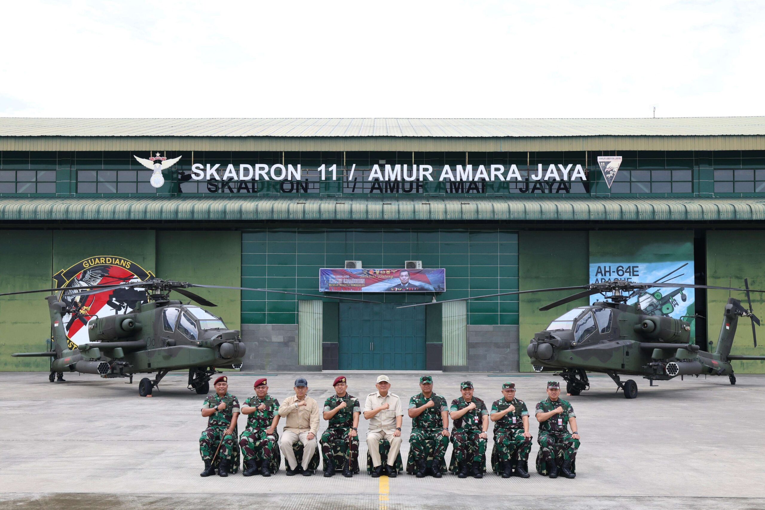 Mengunjungi Skadron 11/AAJ, Menhan Bahas Kesiapan Alutsista Penerbad