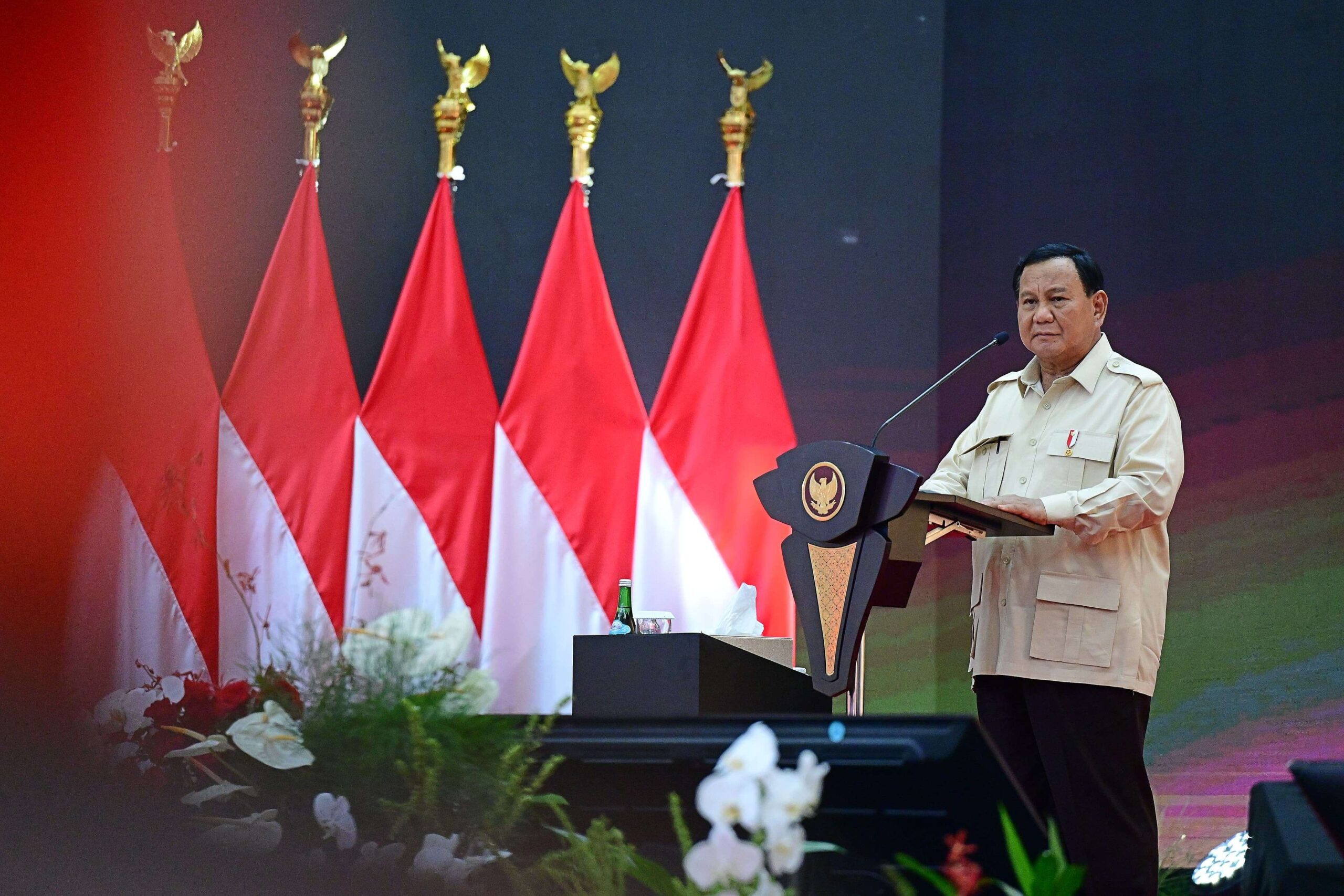 Inlah Momen Presiden Prabowo Bercanda Soal Banyaknya Menteri Lulusan Akpol saat Apel Kasatwil Polri 2024