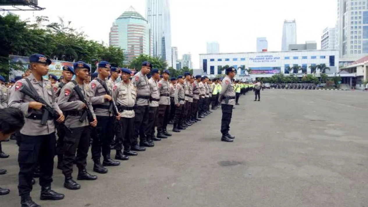 apel pasukan di polda Metro
