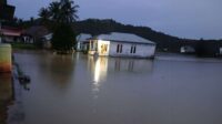 Ratusan rumah warga di Nagari Duku, Kecamatan Koto XI Tarusan, terendam banjir akibat hujan ekstrem yang terjafi sejak Senin (6/1/2024) siang hingga malam