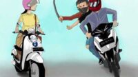 Begal Bersajam Bawa Kabur Motor Emak-emak di Bekasi