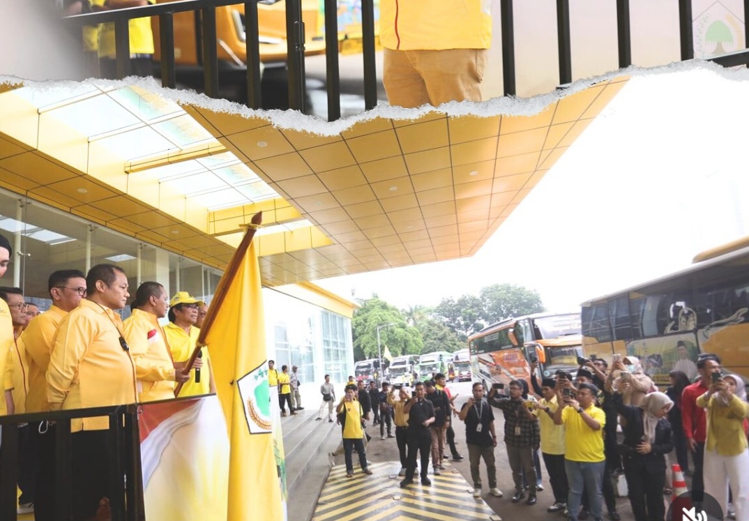 Adies Kadir Dampingi Bahlil lepas 20 bus mudik gratis Golkar ke sejumlah daerah