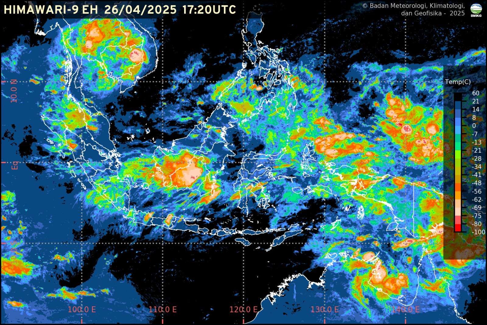 Prakiraan Cuaca Sejumlah Kota di Indonesia 27 April