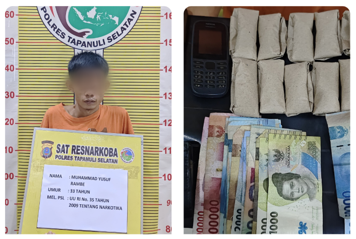 Pengedar Daun Ganja di Paluta Berhasil Ditangkap Satres Narkoba Polres Tapsel