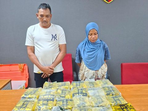 Ketahuan Bawa 28 Kg Sabu, Pasutri ini Ditangkap di Cilegon