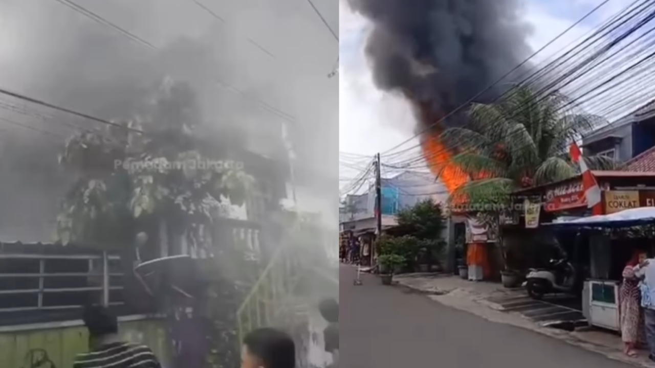 Rumah tinggal di pemukiman kawasan Taman Sari Jakbar Terbakar Hingga Asap Membubung Tinggi