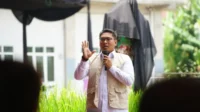 Wakil Menteri Pertanian (Wamentan) Sudaryono memberi sambutan dalam Jambore Nasional Jamaah Tani Muhammadiyah Ke-I di Kabupaten Kebumen, Jawa Tengah