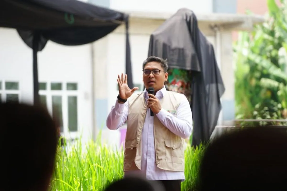 Wakil Menteri Pertanian (Wamentan) Sudaryono memberi sambutan dalam Jambore Nasional Jamaah Tani Muhammadiyah Ke-I di Kabupaten Kebumen, Jawa Tengah