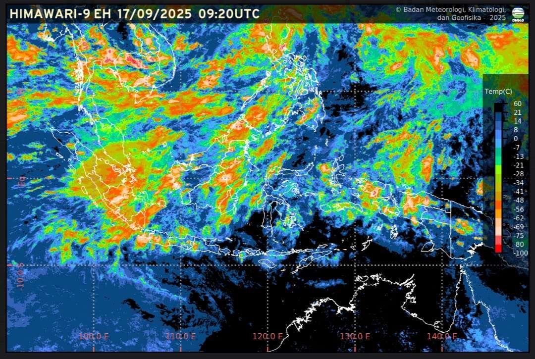 BMKG : Prakiraan Cuaca Ibu Kota Provinsi se-Indonesia 18 September