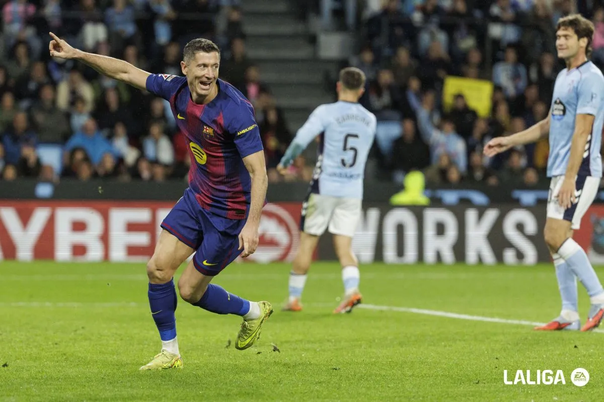 Hattrick Lewandowski Antar Barcelona Menang 4-2 atas Celta Vigo