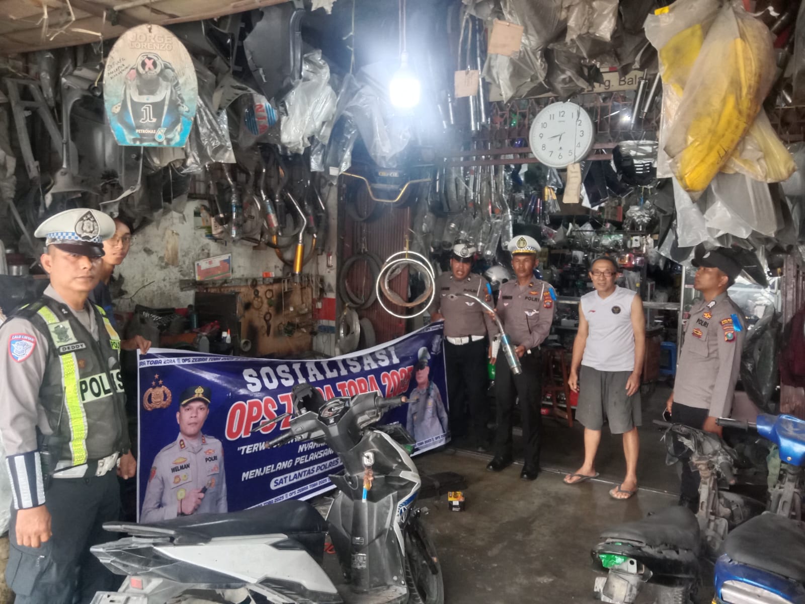 Operasi Zebra Toba 2025, Sat Lantas Polres Tanjungbalai Edukasi Bengkel Motor