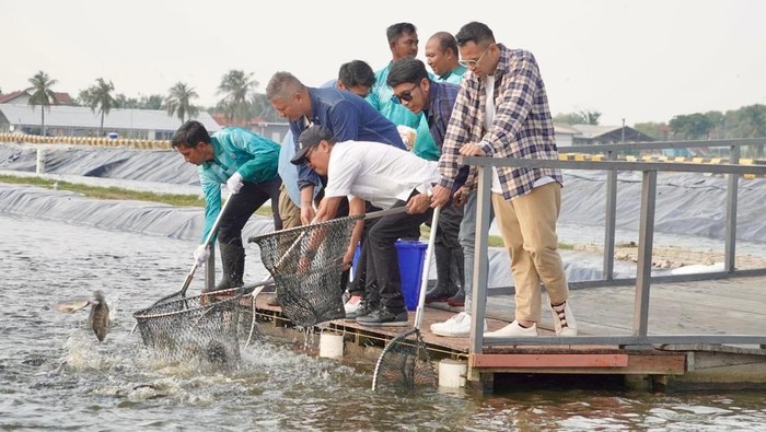 Menteri Trenggono Gandeng Raffi Ahmad dan Rekan Artis Promosikan Budidaya Nila Salin di Karawang