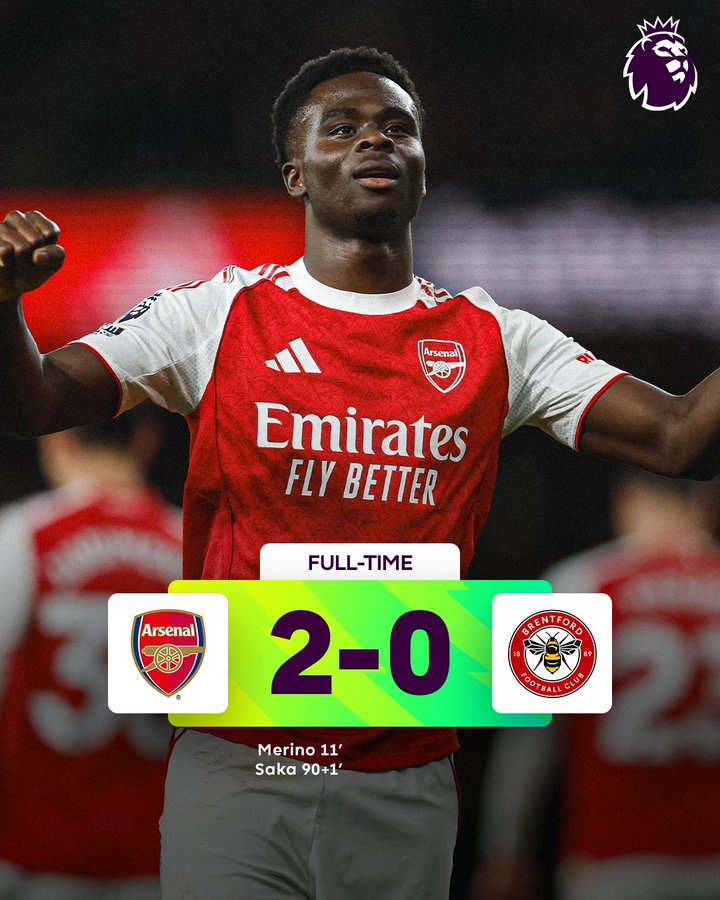 Arsenal Mantap di Puncak Usai Tekuk Brentford 2-0
