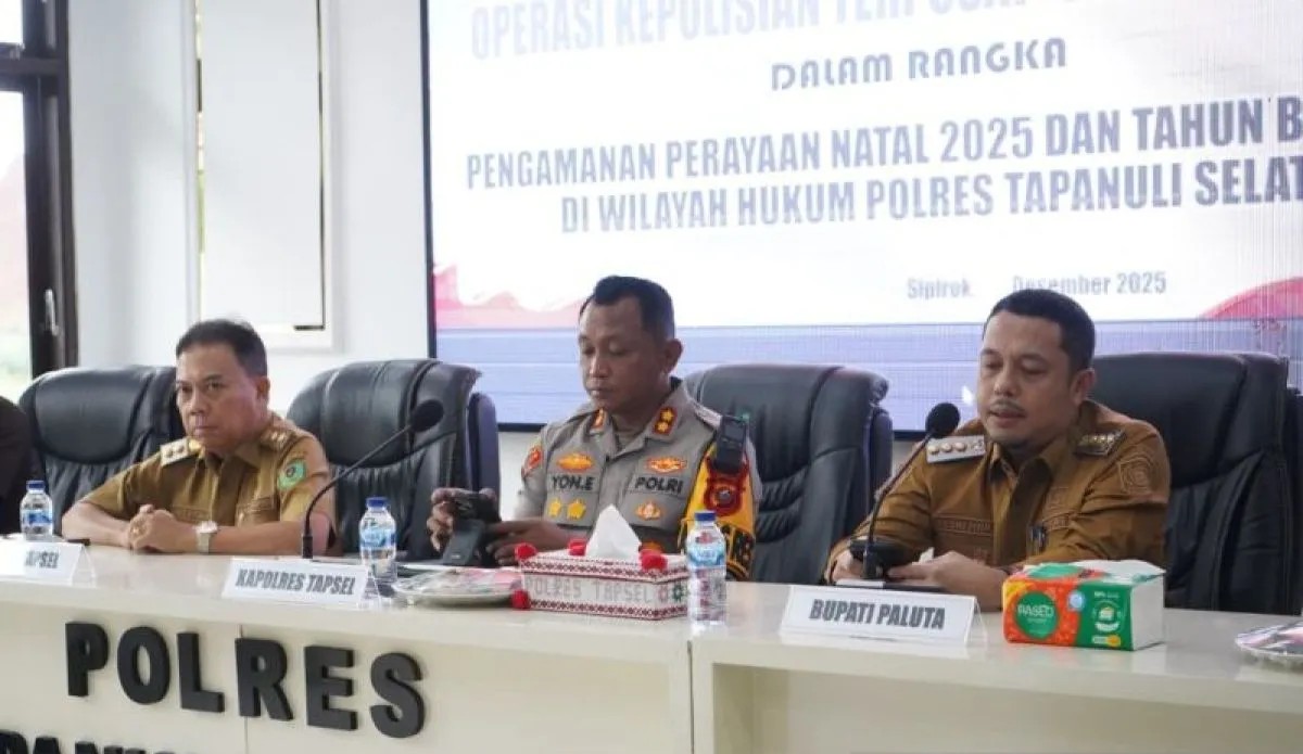 Bupati Paluta Ikuti Rakor Operasi Lilin Toba 2025 di Polres Tapsel