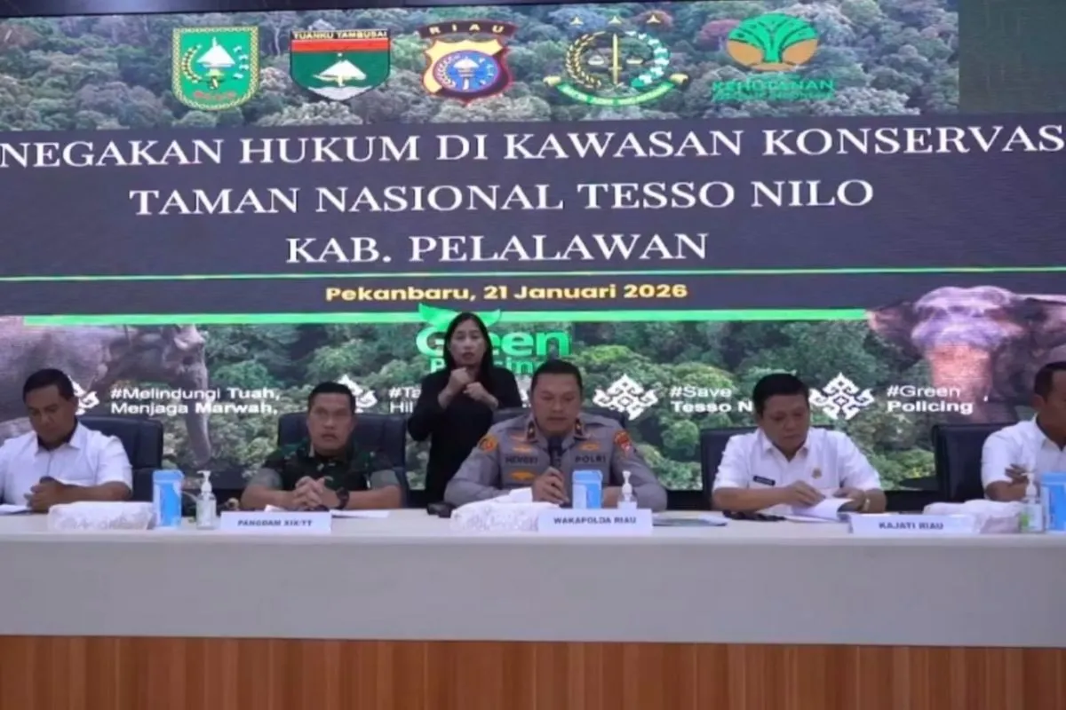 Polisi Tahan Enam Tersangka Perusakan Pos Satgas PKH di Tesso Nilo