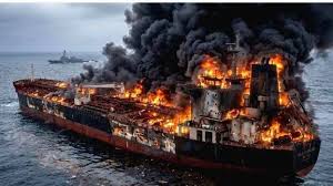 Tanker Kuwait Terbakar Diserang Iran di Dubai