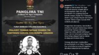 Praka Rico Gugur di Lebanon, TNI: Semangatnya Abadi