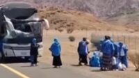 Bus Jemaah Haji RI Kecelakaan di Jabal Magnet, 10 Orang Terluka”