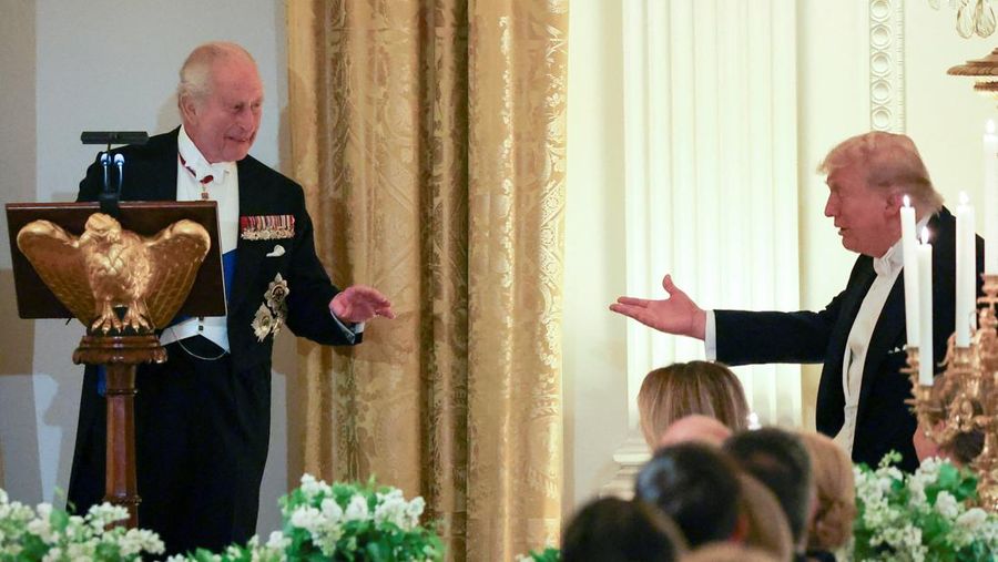 Momen Raja Charles III Bersantap dengan Trump di Gedung Putih