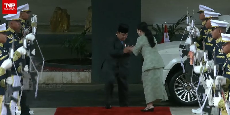 Pidato RAPBN, Prabowo Tiba di Senayan di Sambut Ketua DPR Puan