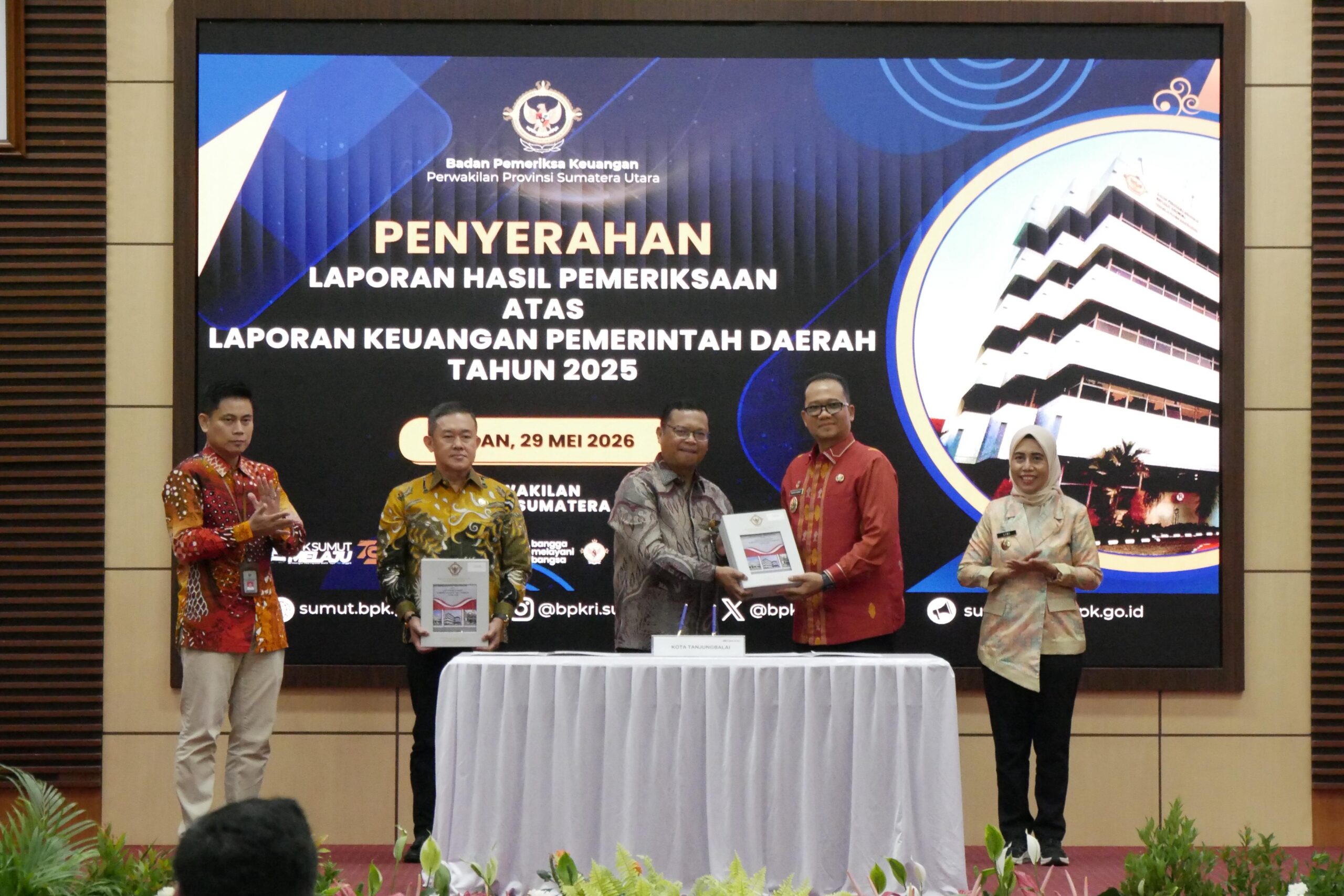 Pemko Tanjungbalai Raih Penghargaan Opini WTP Murni Dari BPK RI 