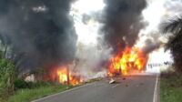 Bus ALS Terbakar di Muratara, Diduga 6 Orang Tewas