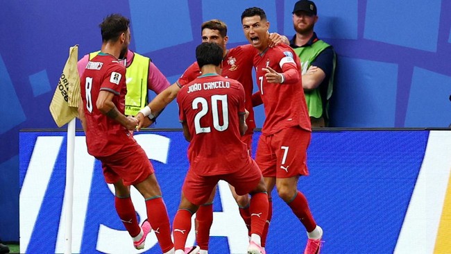 Ronaldo Borong Dua Gol, Portugal Ungguli Uzbekistan 3-0 di Babak Pertama