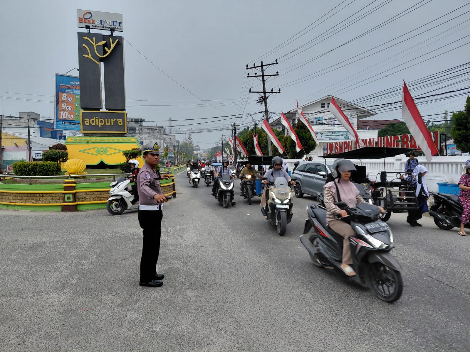 Sat Lantas Polres Tanjungbalai Turun ke Jalan, Amankan Arus Lalu Lintas Pagi
