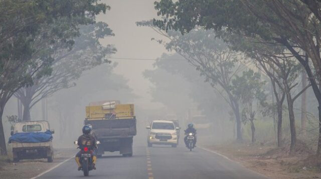 Kabut Asap Karhutla Ganggu Lalu Lintas, Truk Motor Terbalik di Banjar