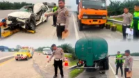 Truk Boks Tabrak Tronton di Tol Sergai, 3 Tewas